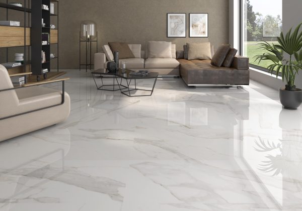 Carrelage effet marbre 120x120 APULIA – Grand format luxe intérieur