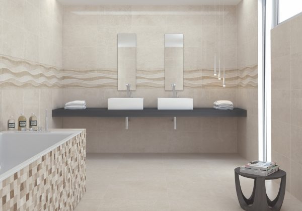 Carrelage effet marbre 45x45 BADEM – Sol intérieur brillant