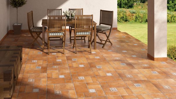 Carrelage effet terre cuite 45x45 TOVAR – Sol intérieur rustique économique