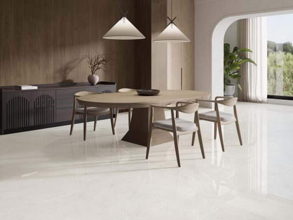 Carrelage effet marbre poli 120x120 NAMIBIA – Grand format luxe