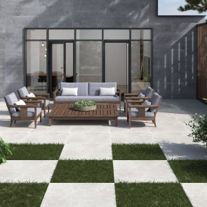 Carrelage extérieur 100x100 20mm MOSEL – Grand format béton antidérapant