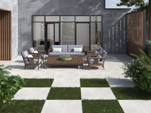 Carrelage extérieur 60x60 20mm MOSEL – Effet béton antidérapant