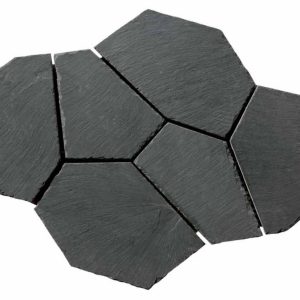 Mosaïque pierre naturelle FLAGS BLACK – Revêtement mural & sol intérieur / extérieur Mosavit