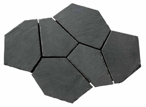 Mosaïque pierre naturelle FLAGS BLACK – Revêtement mural & sol intérieur / extérieur Mosavit