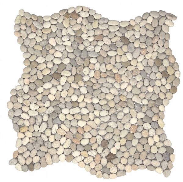 Mosaïque galets pierre naturelle MINI PEBBLES BLANCO – Revêtement mural & sol intérieur / extérieur Mosavit