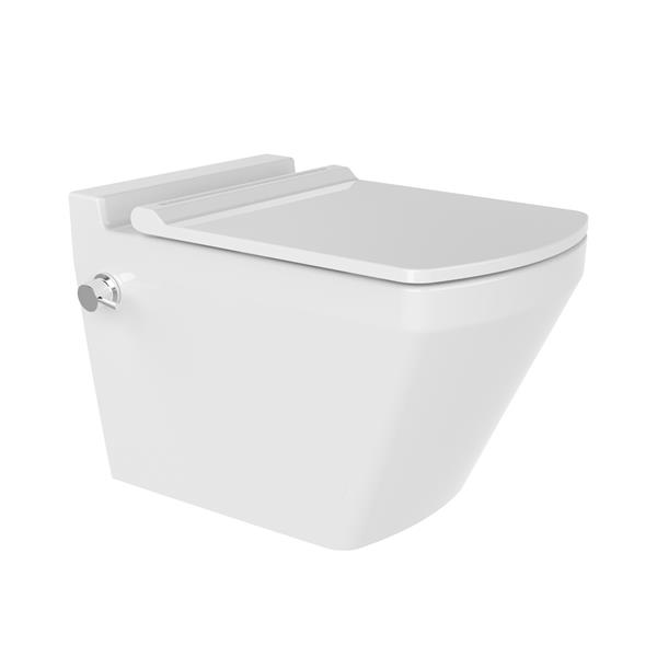 WC suspendu sans bride NEPTUN 52 cm – Fixation invisible mat blanc Easywash