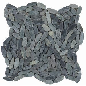 Mosaïque pierre naturelle OVALIN NEGRO – Revêtement mural & sol intérieur / extérieur Mosavit