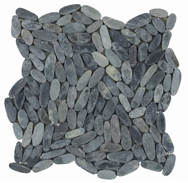 Mosaïque pierre naturelle OVALIN NEGRO – Revêtement mural & sol intérieur / extérieur Mosavit