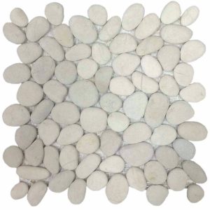 Mosaïque galets pierre naturelle PIEDRA EXTRA BLANCA – Revêtement mural & sol intérieur / extérieur Mosavit