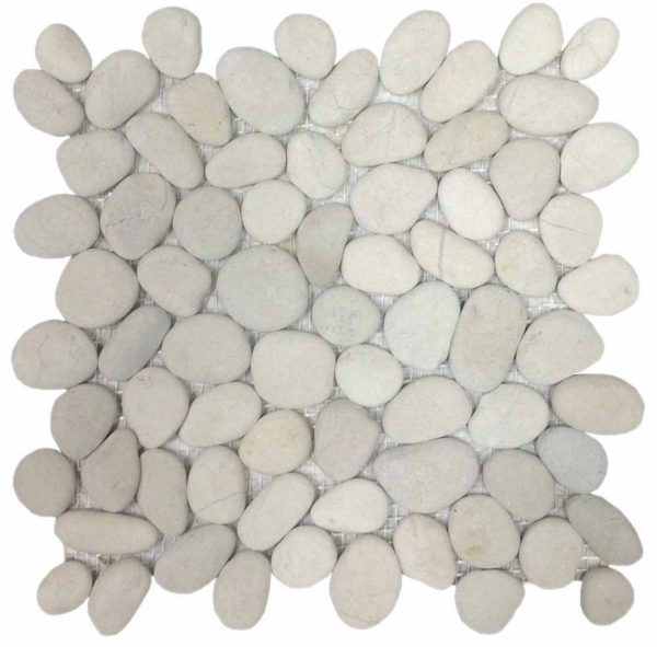 Mosaïque galets pierre naturelle PIEDRA EXTRA BLANCA – Revêtement mural & sol intérieur / extérieur Mosavit