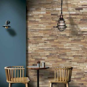 Mosaïque murale bois naturel RUSTIC – Revêtement mural décoratif Mosavit