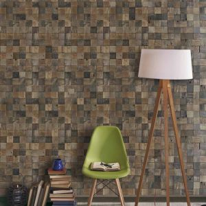 Mosaïque murale bois naturel SW CADDO – Revêtement mural décoratif Mosavit