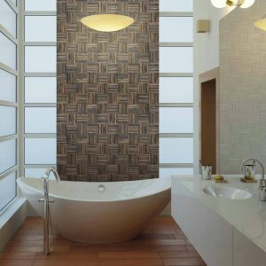 Mosaïque murale bois naturel SW MAHO – Revêtement mural décoratif Mosavit