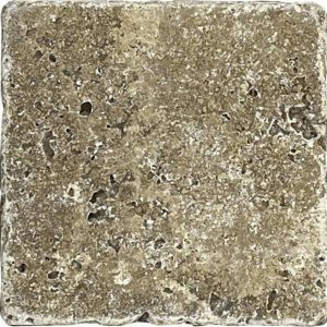 Mosaïque pierre naturelle Travertino Noce 10×10 cm – Revêtement mural et sol intérieur Mosavit