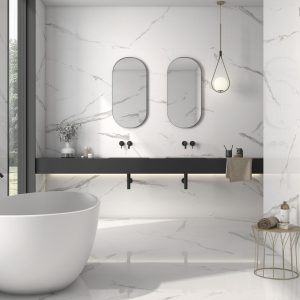 Carrelage effet marbre 120x120 CELLINI – Grand format brillant haut de gamme