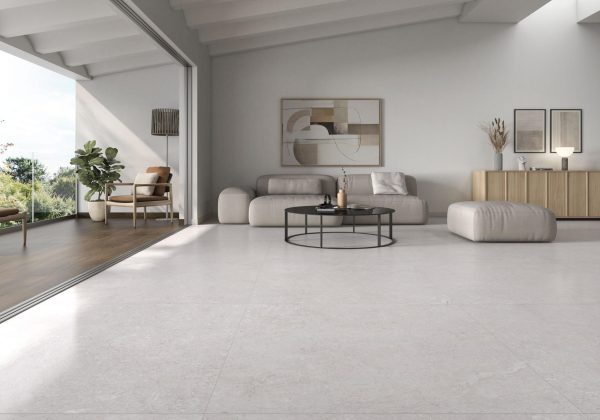 Carrelage effet pierre 90x90 CORALSTONE – Format moderne intérieur