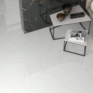 Carrelage effet pierre marbrée 120x120 DESERT – Grand format brillant intérieur