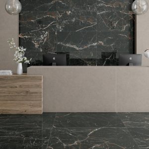 Carrelage effet marbre noir 60x120 LUX LAURANTS – Sol intérieur luxe