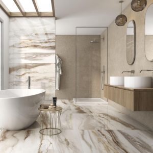 Carrelage effet marbre poli 60x120 NEBULA – Sol intérieur design