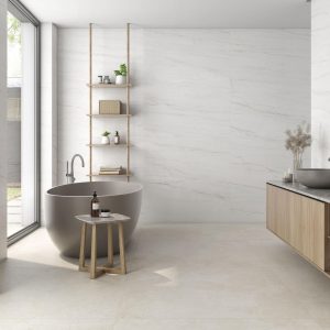 Carrelage effet marbre blanc 60x120 MONTEBIANCO – Sol intérieur moderne