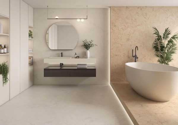 Carrelage effet marbre 120x120 BIANCOPERLINO – Style élégant lumineux