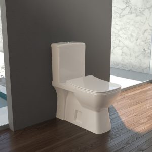 WC à poser contre mur (BTW) sans bride DURU – Design moderne avec abattant soft close